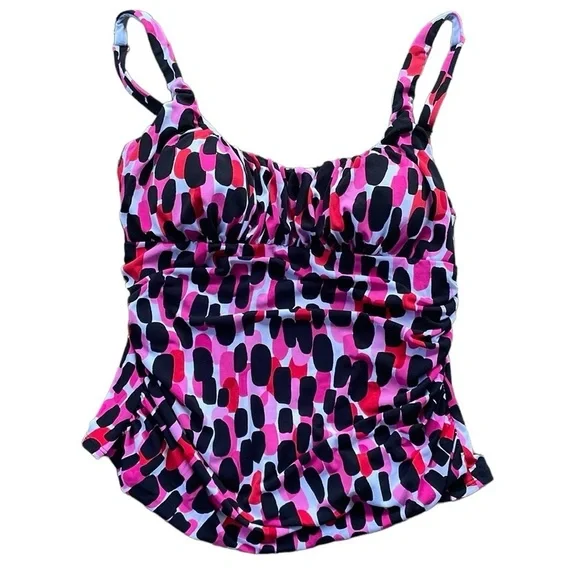 SLIMSHAPER WOMEN’S TANKINI BATHING SUIT TOP ADJUSTABLE STRAPS MISSY SIZE 10 - Picture 1 of 8